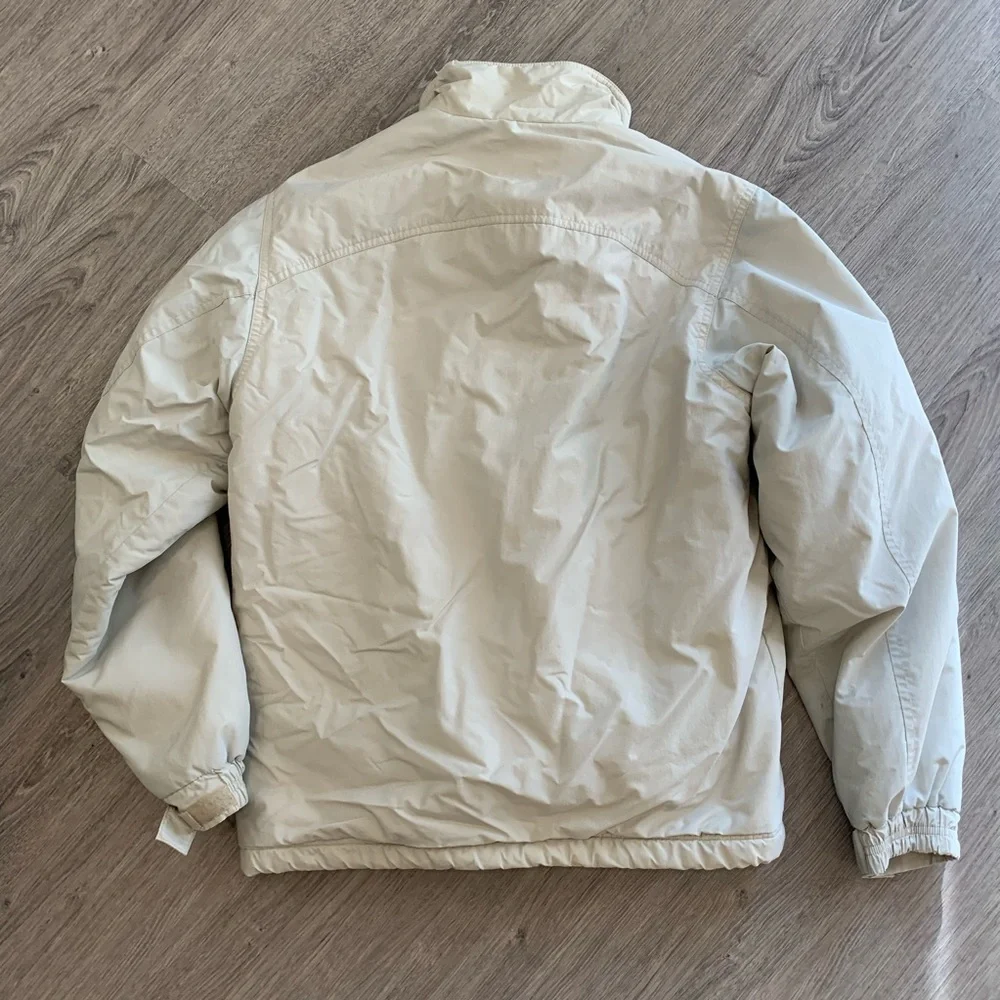 L.L. BEAN vintage cream fleece lined puffer M - Picture 3 of 10